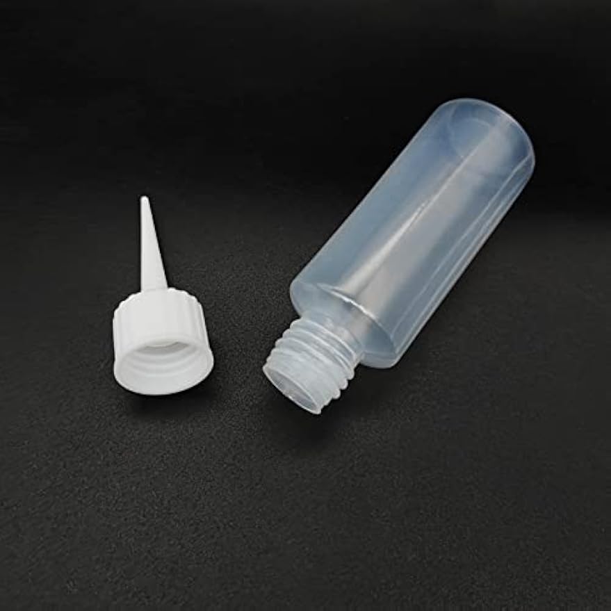 BlingKingdom 6 PCS 50 ml Squeeze Applicator Bottles for Paint, Soft PE | Easy to Fill, Glue Dispenser Bottles with Fine Tip, No Leaks for Liquids, Acrylic Paint Art, Hair Oil