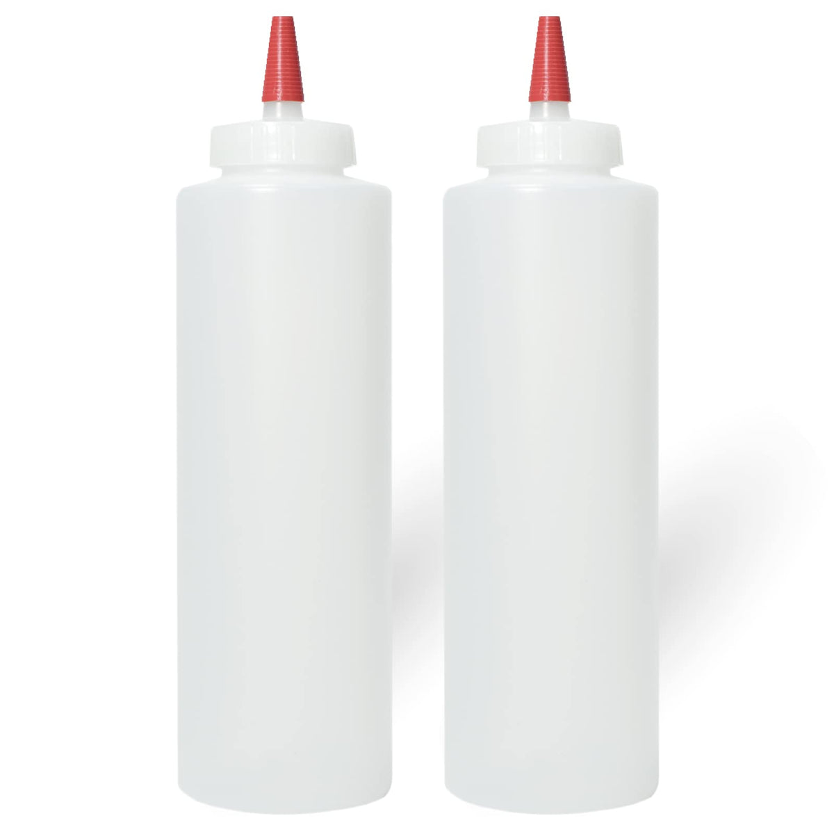 Pinnacle Mercantile Squeeze Bottles For Sauces 32 Oz Clear Wide Mouth Pack Of 6 Refillable Ketchup Bottle And Olive Oil Dispenser Bottle Set BPA Free Easy Label Ready