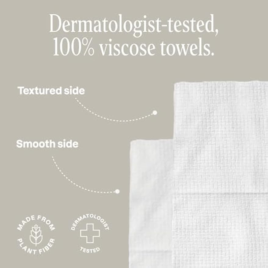 Cliganic Clean Face Towels XL, Disposable, Ultra-Absorbent, Hypoallergenic & Soft - Makeup Remover Dry Wipes, Pamper Your Face, Feel Fresh & Radiant, Hygienic Towelettes, for All Skin Types (50 Ct)