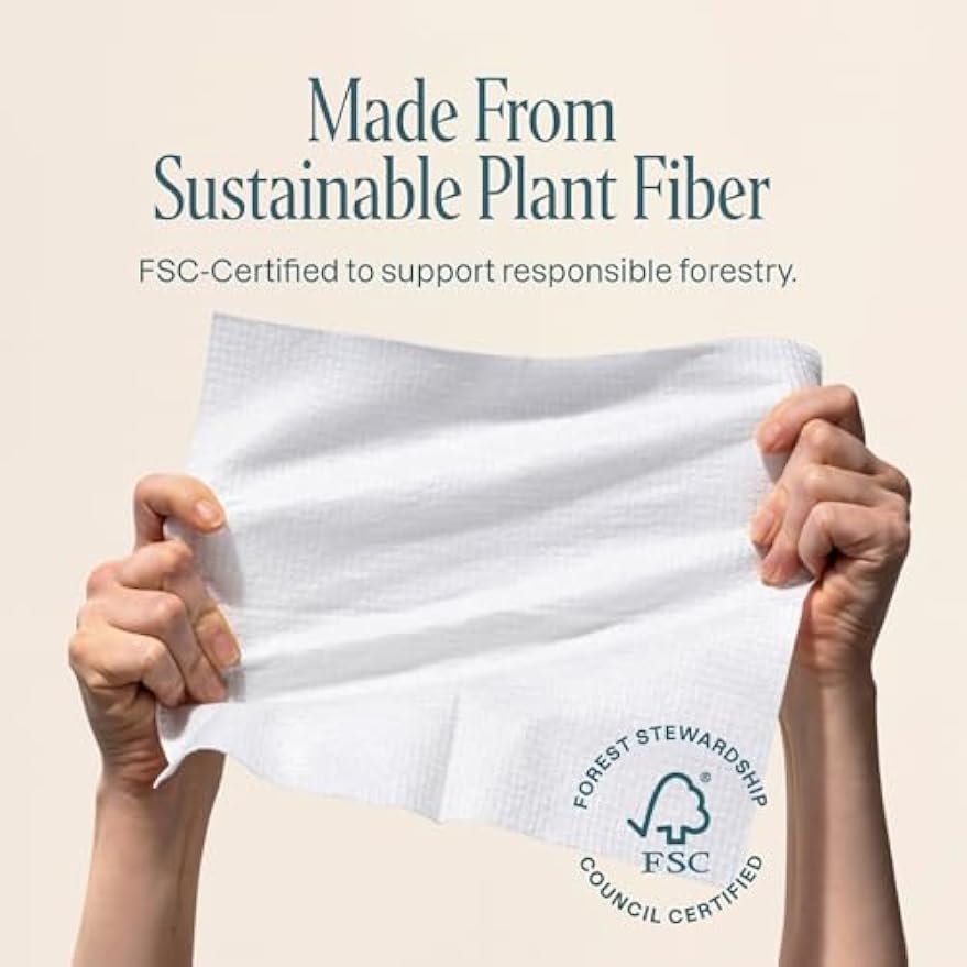Cliganic Clean Face Towels XL, Disposable, Ultra-Absorbent, Hypoallergenic & Soft - Makeup Remover Dry Wipes, Pamper Your Face, Feel Fresh & Radiant, Hygienic Towelettes, for All Skin Types (50 Ct)
