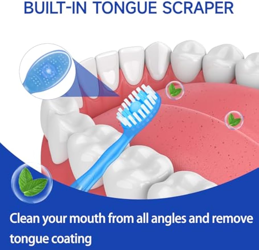 Mini Disposable Toothbrushes with Toothpaste 26 pcs 5 in 1 Travel Portable Toothbrush with Toothpaste + Tongue Scraper + Picks+Floss Travel Case (Mix 5 Flavors, 26)
