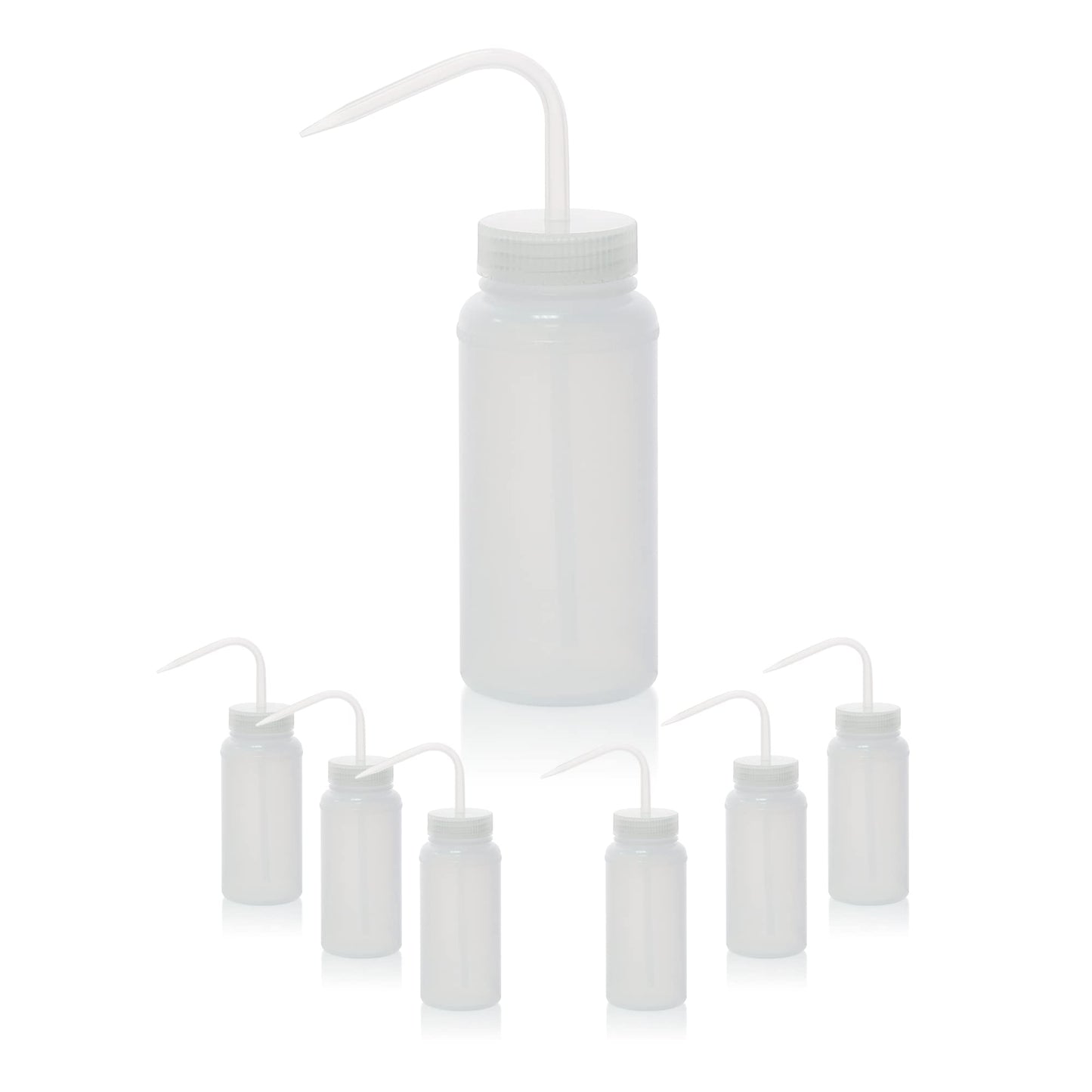 4pcs of Isopropanol Wash Bottles, Vol.500ml (17oz), Narrow Mouth, Self-Venting Safety Wash Bottles, LDPE Material, IN-WBI500