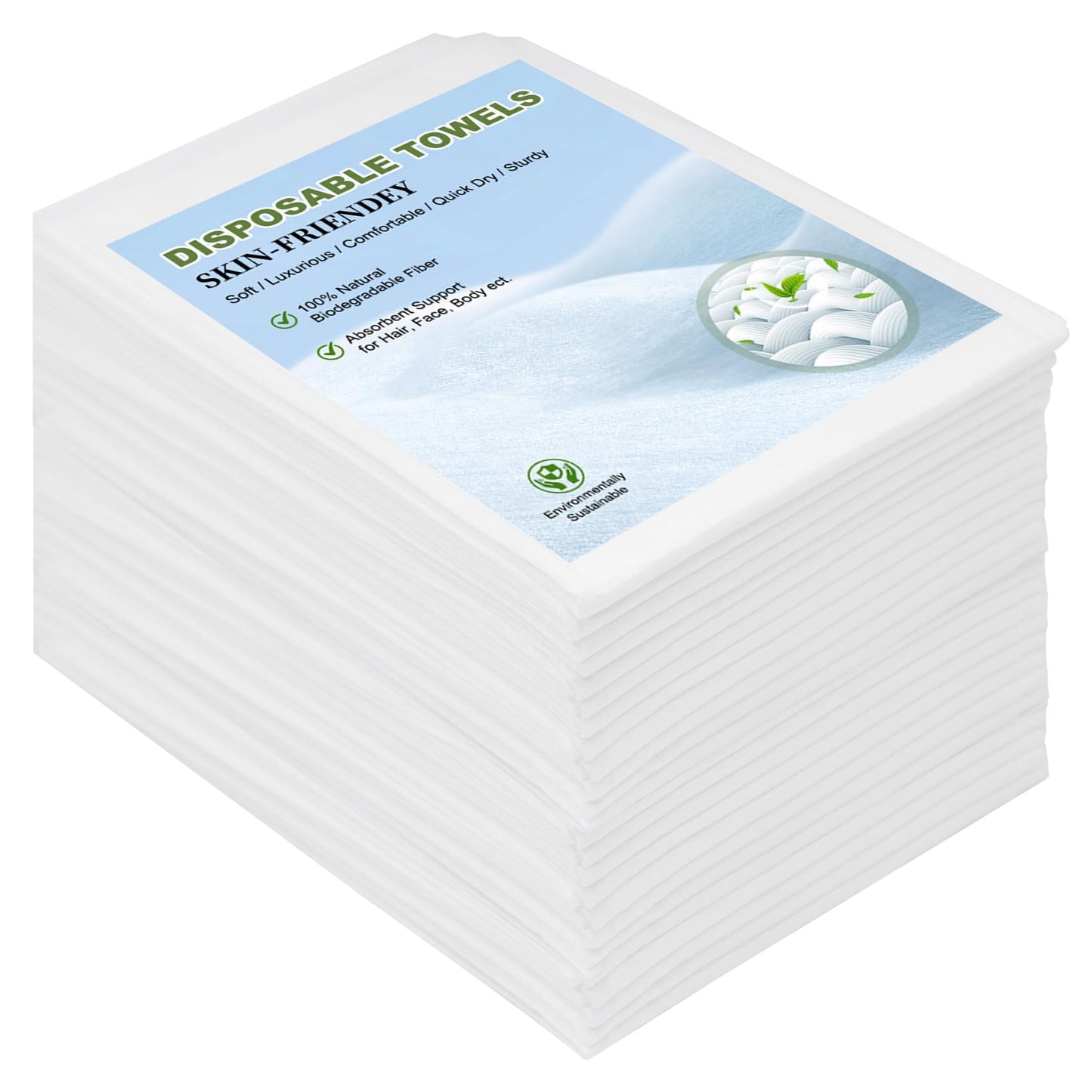 Disposable Towels 50 Count, 32"x16" Ultra Absorbent & Soft Disposable Body Towels, Single-Use Cleaning Towels, Suitable for Home, Salon, Travel, Comping, Gym, Pet, Bulk Towel