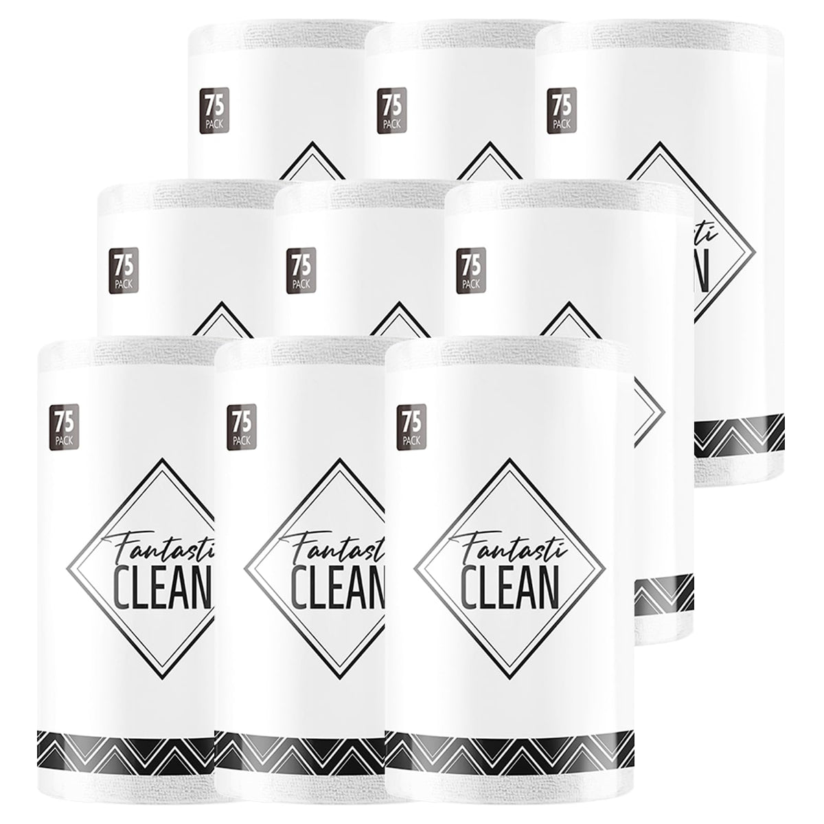 Fantasticlean Microfiber Cleaning Cloth Roll -75 Pack, 12" x 12" (Pink) | Super Absorbent, Lint-free, Tear-away Microfiber Towel Roll, for All-Purpose Cleaning, Reusable Alternative to Paper Towels