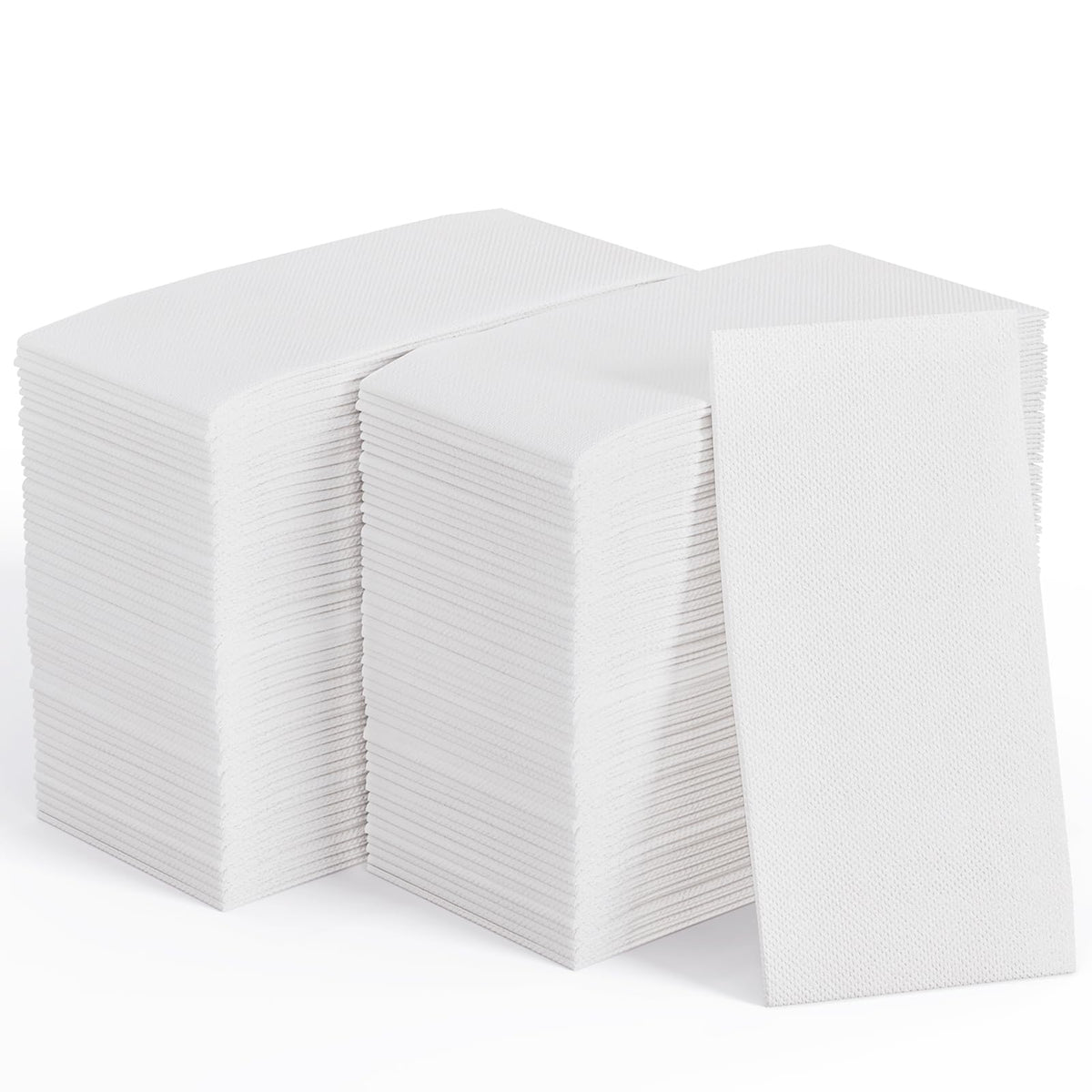 JOLLY CHEF 200 Pack Disposable Paper Napkins, Soft Bathroom Napkins for Guests, 2-Ply White Paper Hand Towels for Halloween, Wedding, Thanksgiving