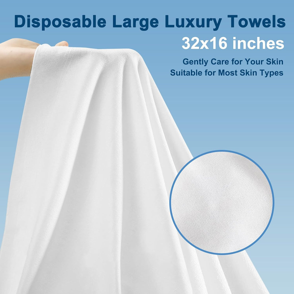 Disposable Towels 50 Count, 32"x16" Ultra Absorbent & Soft Disposable Body Towels, Single-Use Cleaning Towels, Suitable for Home, Salon, Travel, Comping, Gym, Pet, Bulk Towel