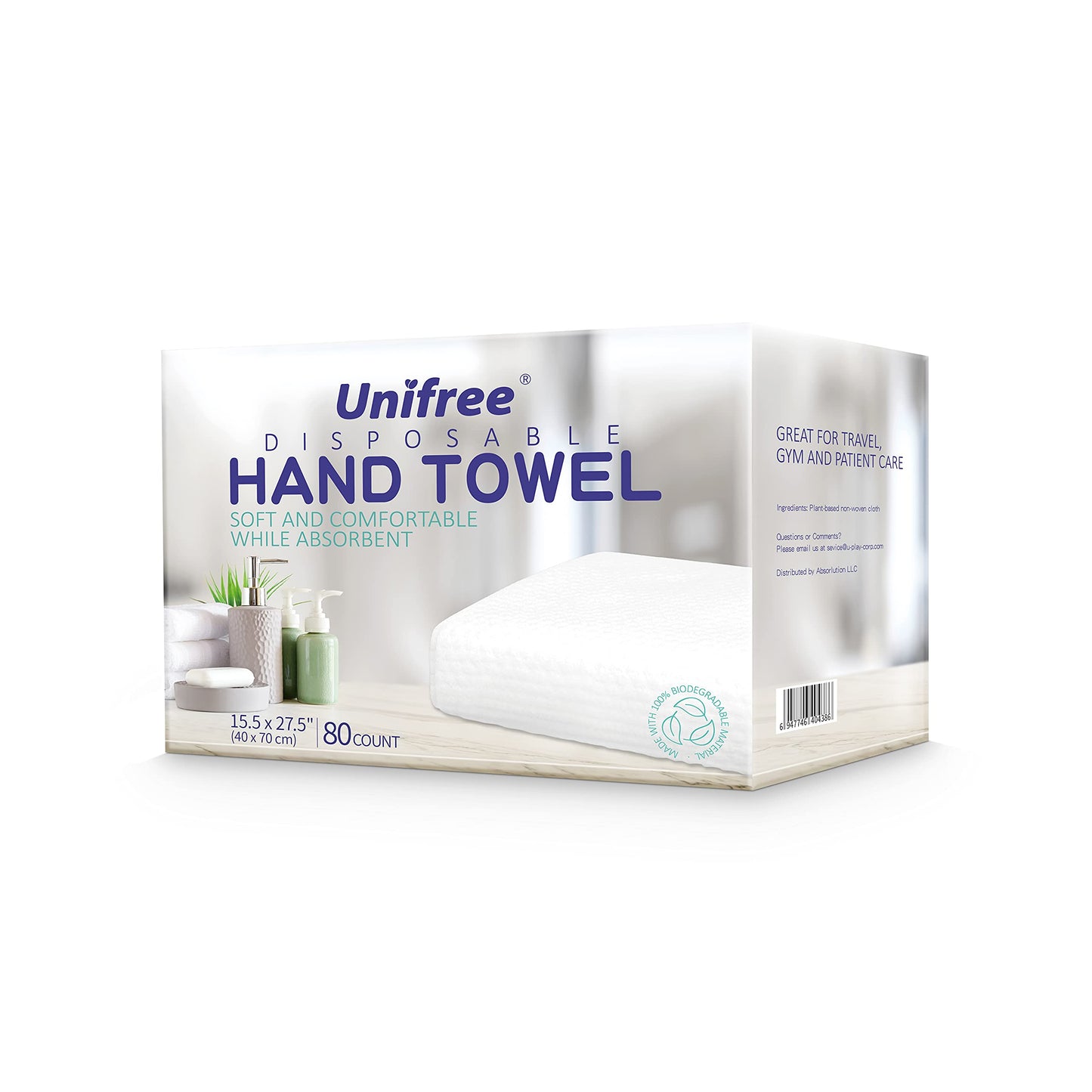 Unifree Disposable Bath Towels 丨Camping Towel I Gym Towel I Barber Towel 20 Count, Individually Packed, Large Size 27.5 by 55 inches (27.5“x55”)