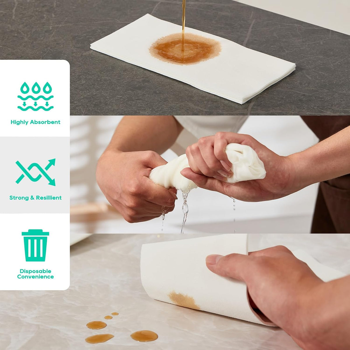 200PACK Disposable Hand Towels for Bathroom, Soft and Absorbent Paper Guest Towels Disposable Decorative Bathroom Hand Napkins for Kitchen, Parties, Weddings, Dinners