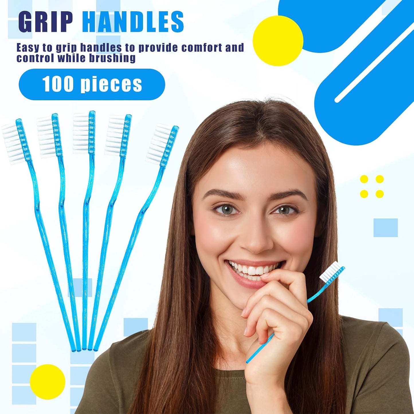 Disposable Toothbrushes with Toothpaste Built in,Mint,100 Pack | Prepasted Toothbrush Individually Wrapped,No Water Needed&No Rinsing,Bulk for Airbnb, Hotels, Camping, Travel,Business Trips
