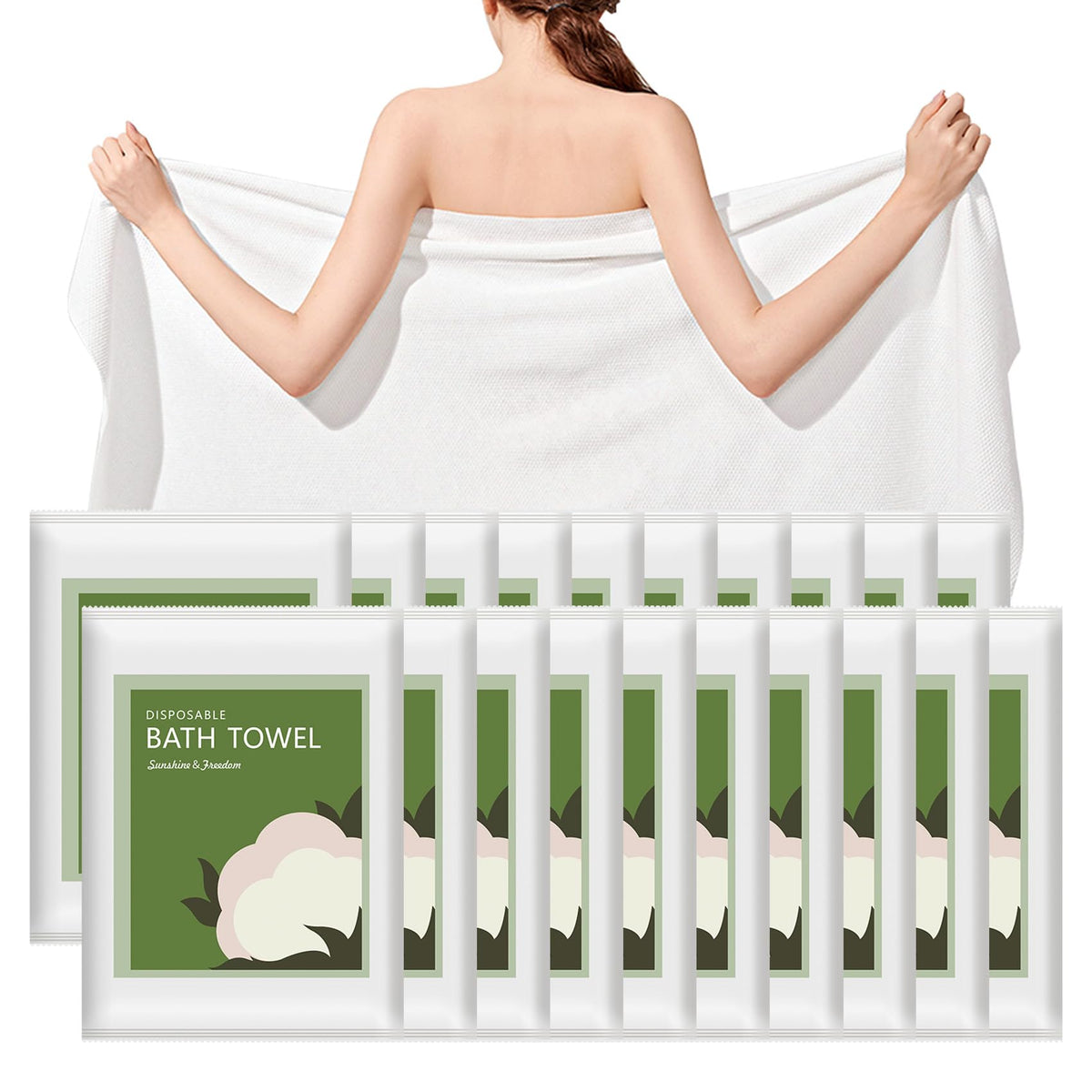 Disposable Bath Towels, 25 Pcs 55" x 27.5" Ultra Soft, Quick Dry Disposable Body Towels, Portable Travel Towel for Hotel Camping Beach Swimming Gym Sauna Spa, Personal Care Pet Towels