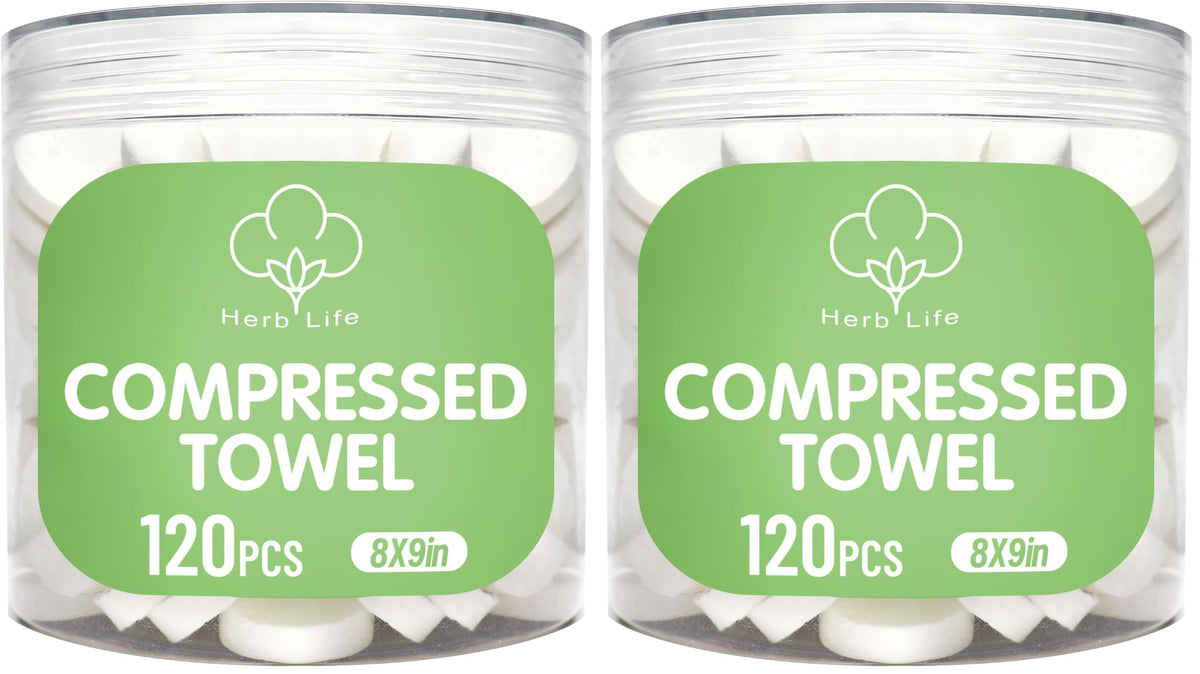 120 Pcs Mini Compressed Towels, Disposable Face Compressed Towel, Compressed Cotton Hand Wipe, Camping Towel, Portable Compressed Coin Tissue for Travel/Home/Outdoor Activities