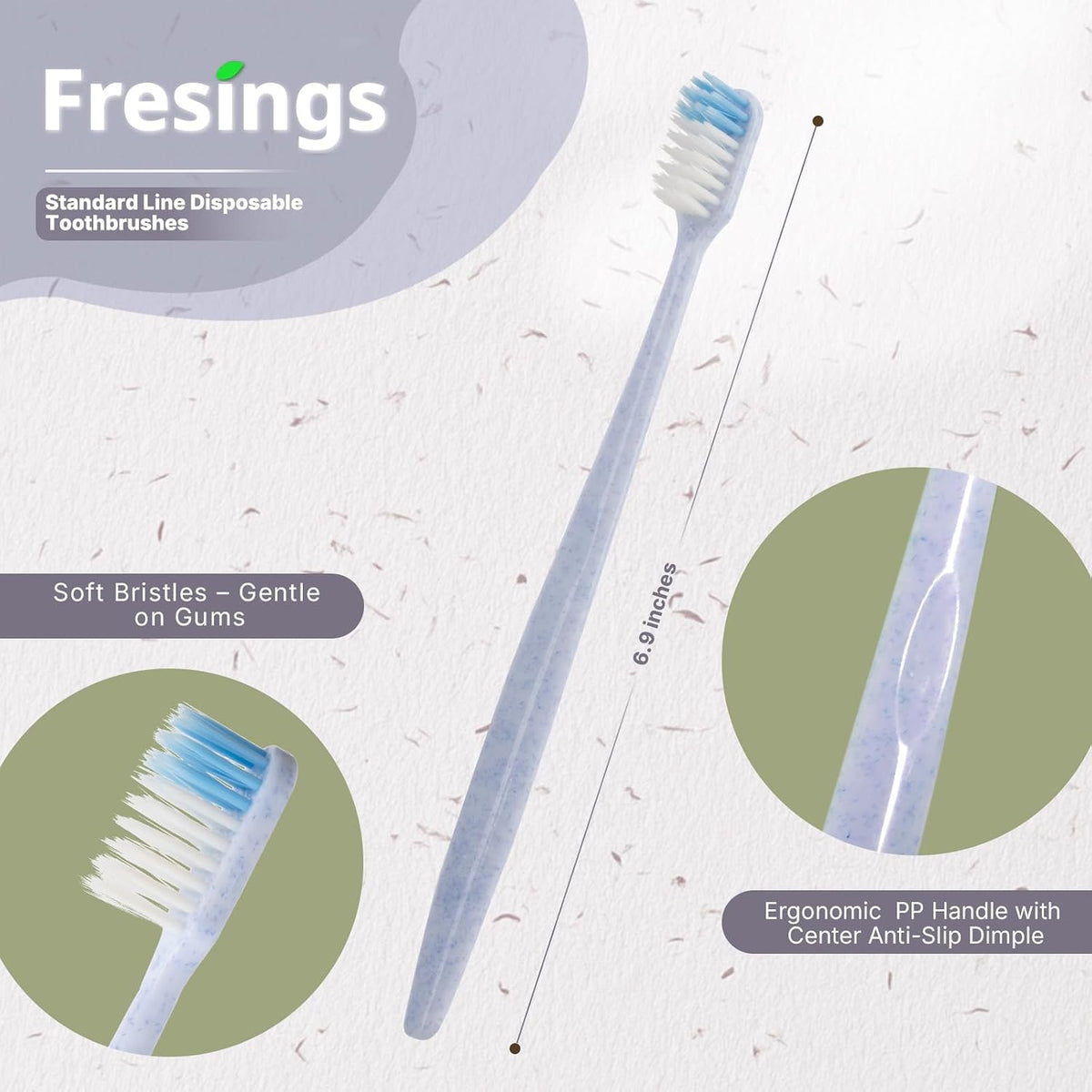Bulk Disposable Toothbrushes, Individually Wrapped, 48 Count | Soft bristle toothbrushes, full-size handles, 4 colors; ideal for adults, kids, guests, hotels, travel, camping, hygiene kits