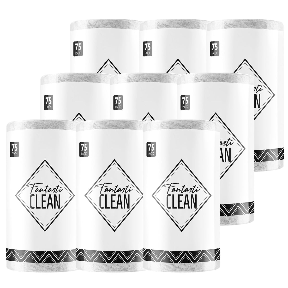 Fantasticlean Microfiber Cleaning Cloth Roll -75 Pack, 12" x 12" (Pink) | Super Absorbent, Lint-free, Tear-away Microfiber Towel Roll, for All-Purpose Cleaning, Reusable Alternative to Paper Towels