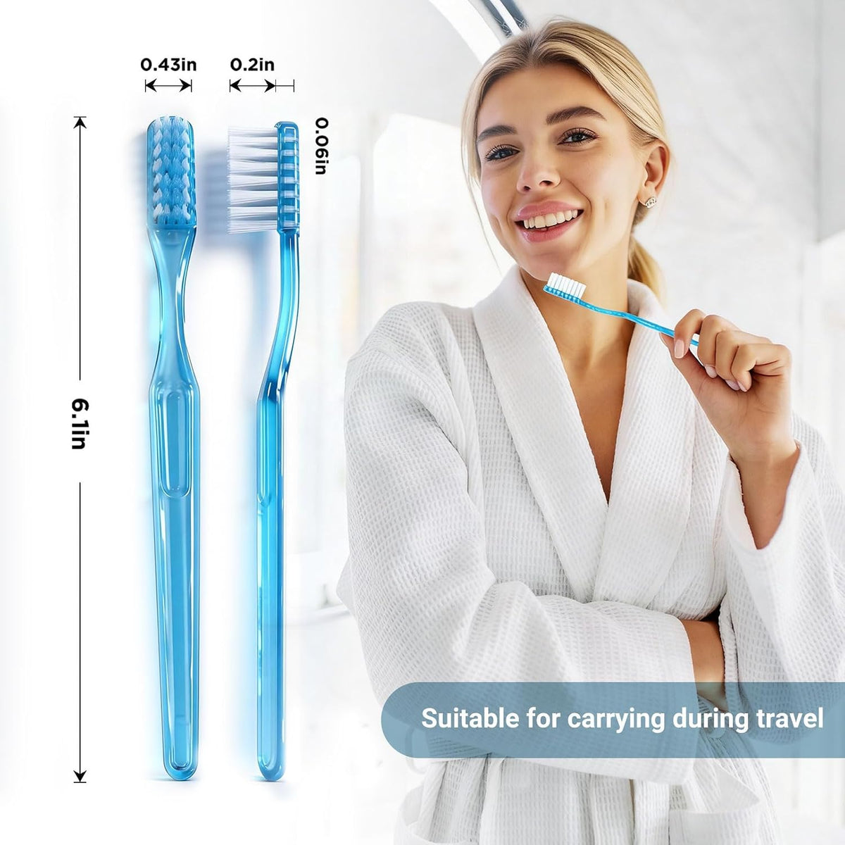 Disposable Toothbrushes with Toothpaste, Mint,50 Pack | Prepasted Toothbrush Individually Wrapped,Fluoride Free, No Rinsing,Bulk for Airbnb, Hotels, Camping, Travel,Business Trips