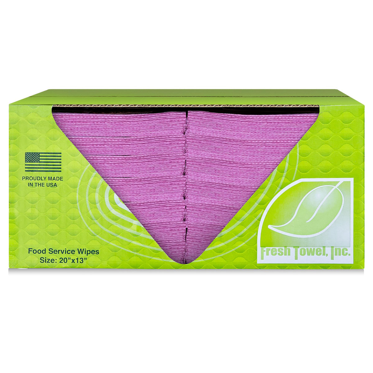 Fresh Towel Pink Foodservice Towels, 200 Count, 13x20 Cleaning Wipes | Straight-line quarter-fold design absorbs spills and may be reused on prep counters, tables, kitchens or service stations.
