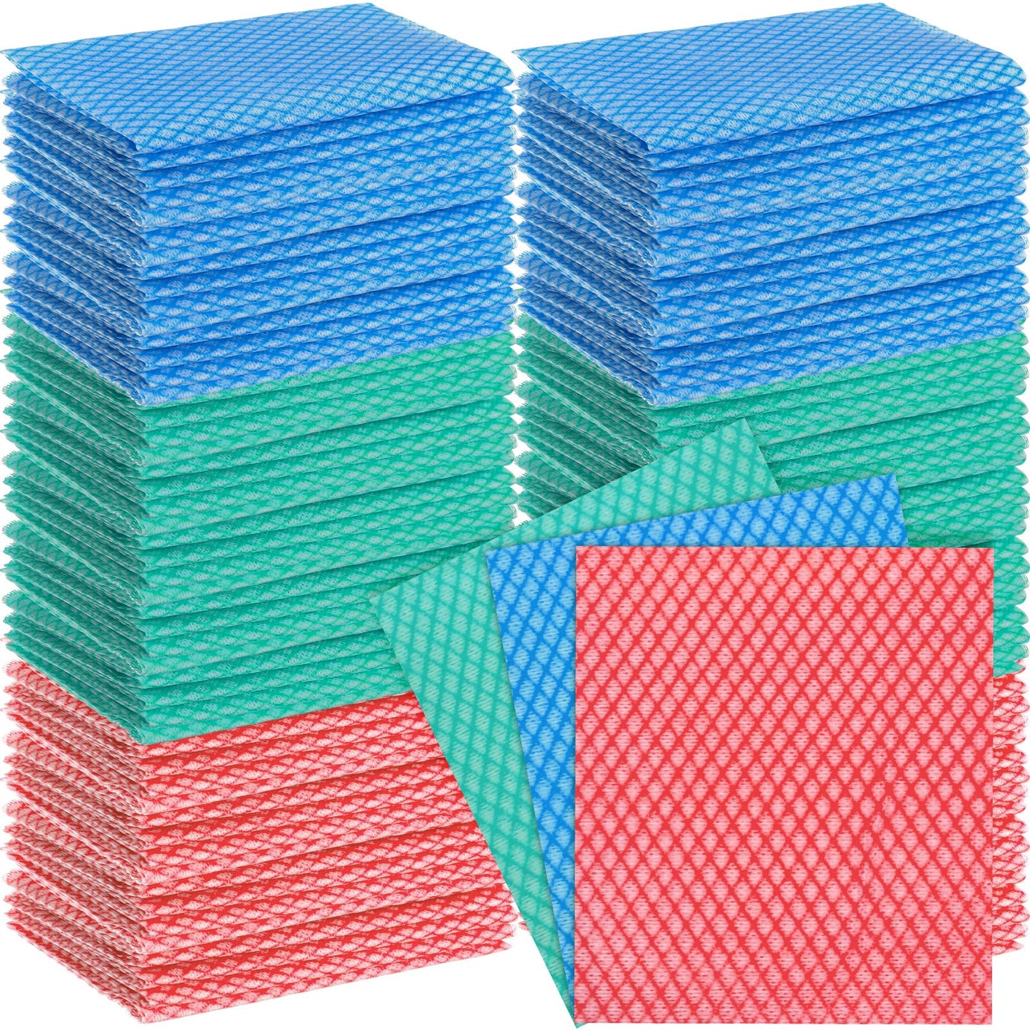 Tioncy 300 Pcs Disposable Dish Cloths for Kitchen Disposable Cleaning Cloth and Towels Handy Cleaning Wipes Disposable Rags for Kitchen and Office(Blue)