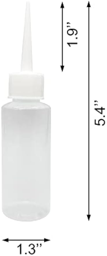 BlingKingdom 6 PCS 50 ml Squeeze Applicator Bottles for Paint, Soft PE | Easy to Fill, Glue Dispenser Bottles with Fine Tip, No Leaks for Liquids, Acrylic Paint Art, Hair Oil
