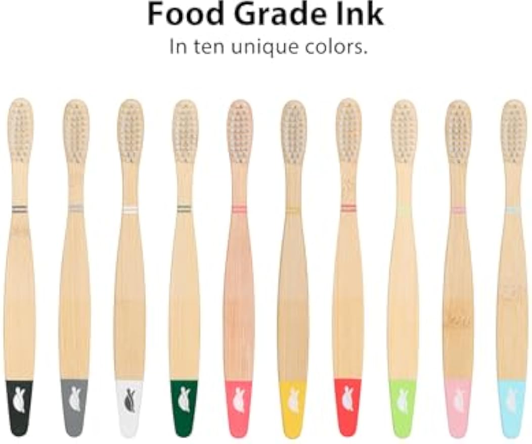 Sea Turtle Plant-Based Bristles, Soft Bamboo Toothbrushes, Individually Sealed for Kids (10 Pack)