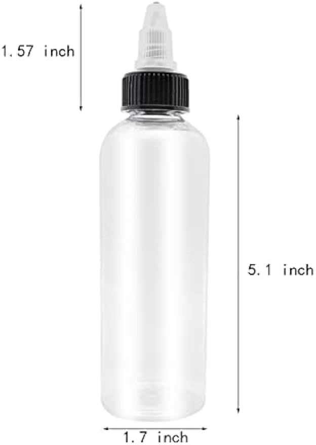 4 Pcs 5oz Dispensing Bottles, Plastic Squeeze Bottles with Twist Top Cap