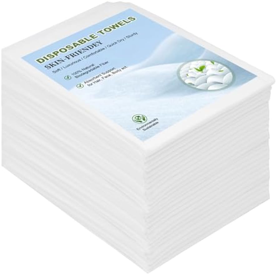 Disposable Towels 100 Count, 32"x16" Ultra Absorbent & Soft Disposable Body Towels, Single-Use Cleaning Towels, Suitable for Home, Salon, Travel, Comping, Gym, Pet, Bulk Towel