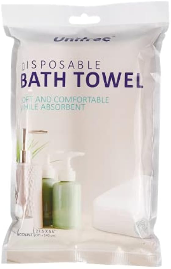 Unifree Disposable Bath Towels 丨Camping Towel I Gym Towel I Barber Towel 20 Count, Individually Packed, Large Size 27.5 by 55 inches (27.5“x55”)
