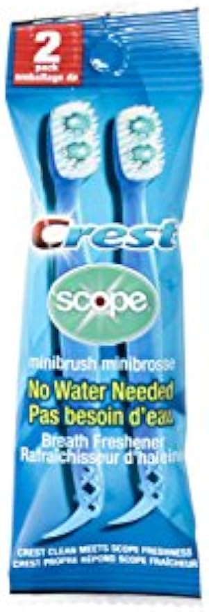 Crest Scope | Mini Brushes-Disposable Toothbrushes with Toothpaste and Pick for Work or Travel (12count, 6 Pack (12 Brushes))