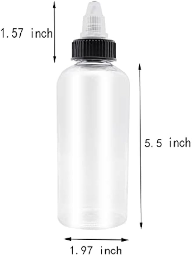 3 Pcs Dispensing Bottles, 8oz Plastic Squeeze Bottles with Twist Top Cap