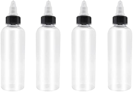 4 Pcs 5oz Dispensing Bottles, Plastic Squeeze Bottles with Twist Top Cap