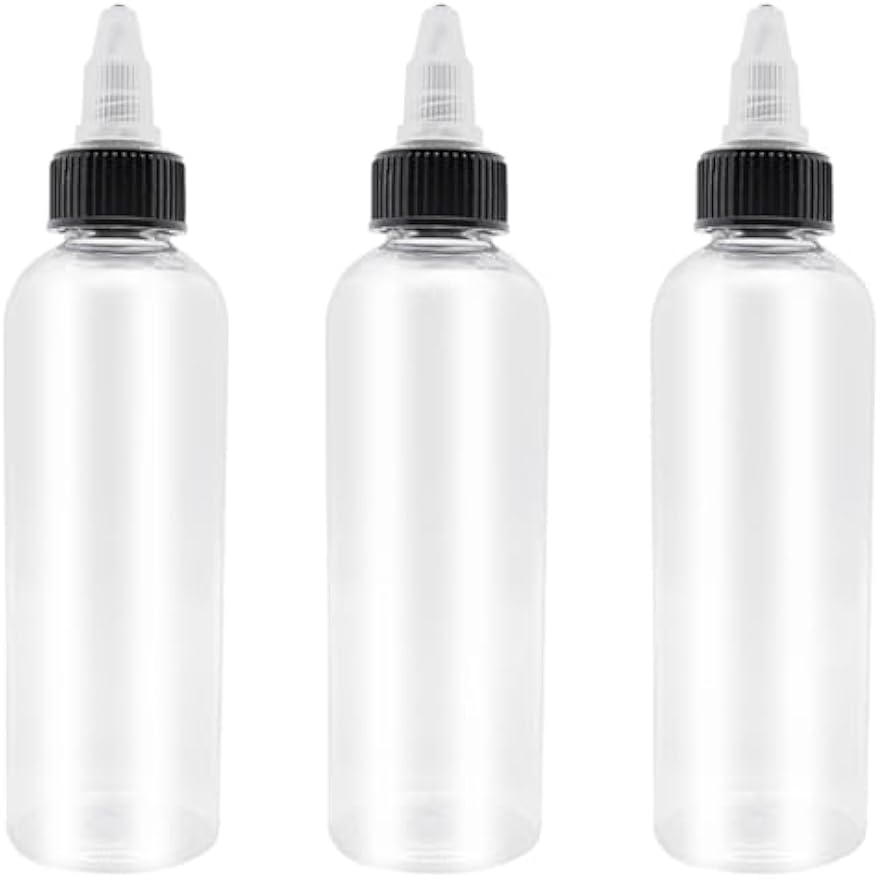 XYSMZM 3 Pcs 6oz Dispensing Bottles, Plastic Squeeze Bottles with Twist Top Cap