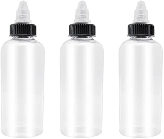 3 Pcs Dispensing Bottles, 8oz Plastic Squeeze Bottles with Twist Top Cap