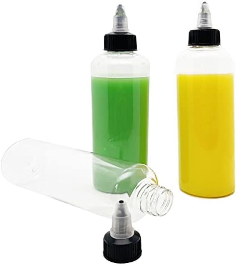4 Pcs 5oz Dispensing Bottles, Plastic Squeeze Bottles with Twist Top Cap