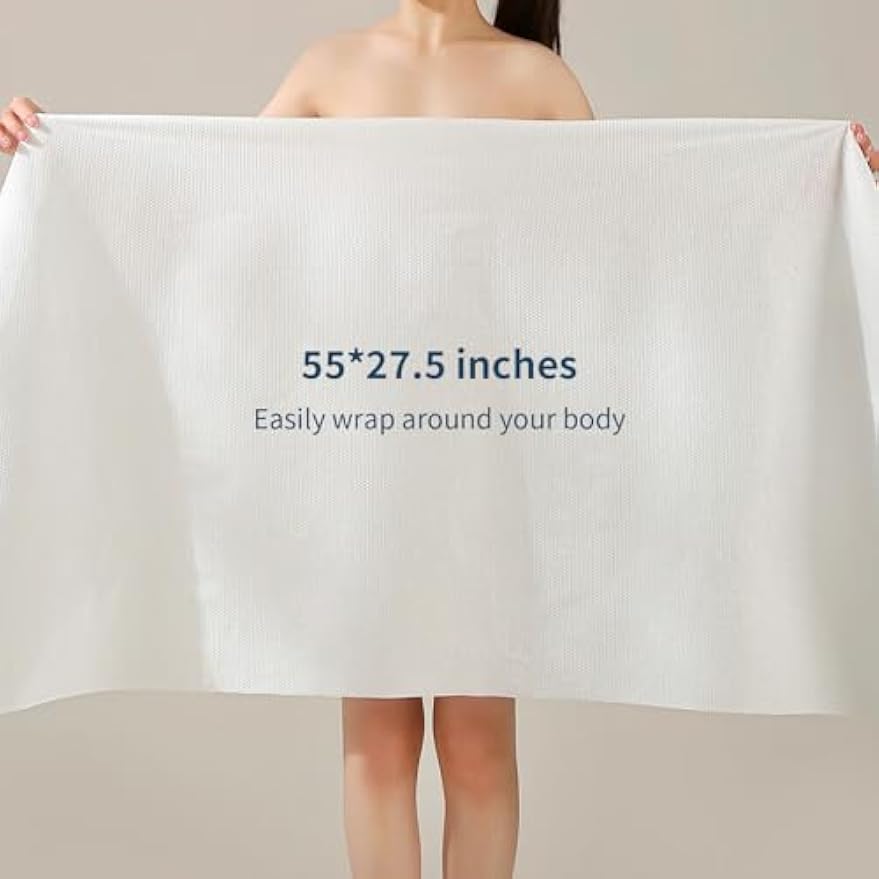 4 Pack Disposable Bath Towels 55''X27.5'’ Durable Portable Camping Towels | Large and thick individually vacuum packed for travel hotel business trip swimming pet towels sauna spa hot spring water play