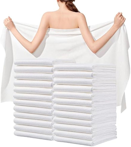 Disposable Bath Towels, 25 Pcs 55" x 27.5" Ultra Soft, Quick Dry Disposable Body Towels, Portable Travel Towel for Hotel Camping Beach Swimming Gym Sauna Spa, Personal Care Pet Towels