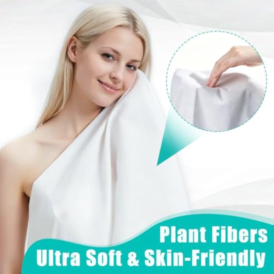 10 Pack Disposable Bath Towels 55''X27.5'', Ultra Soft Travel Towels | Individually Wrapped Large Absorbent Towels for Hotel, Business Trip, Camping, Swimming, Spa, Sauna and Pet Care