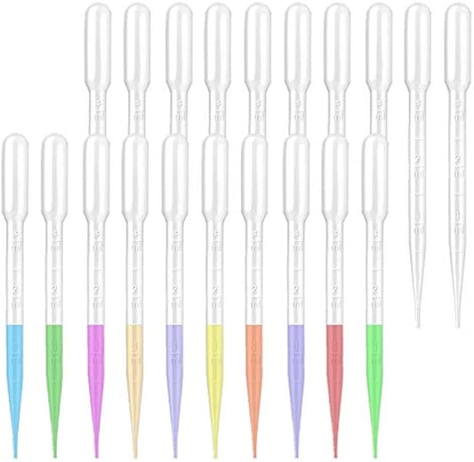moveland 25PCS 3ML Plastic Dropper Pipettes for Essential Oils, Home Use | Calibrated Clear Scale, Soft & Flexible, Food-Grade Plastic, Disposable, No Cross-Contamination for Science Class, Lab, DIY
