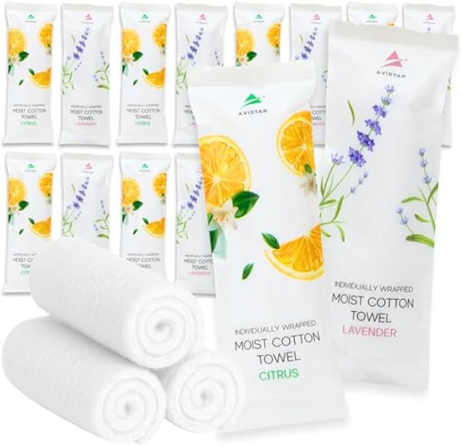 60 Hot or Cold Wrapped Moist Towels – 9'' x 9" Moist Towelettes Individually Wrapped Scented Disposable Face & Hand – Pre-Moistened Hand Wipes Soft Refreshing for Travel, Spa, Restaurant - Mixed