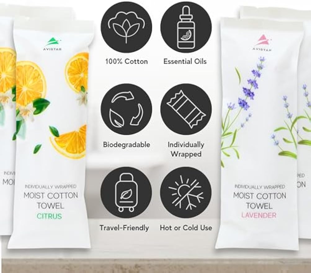 60 Hot or Cold Wrapped Moist Towels – 9'' x 9" Moist Towelettes Individually Wrapped Scented Disposable Face & Hand – Pre-Moistened Hand Wipes Soft Refreshing for Travel, Spa, Restaurant - Mixed