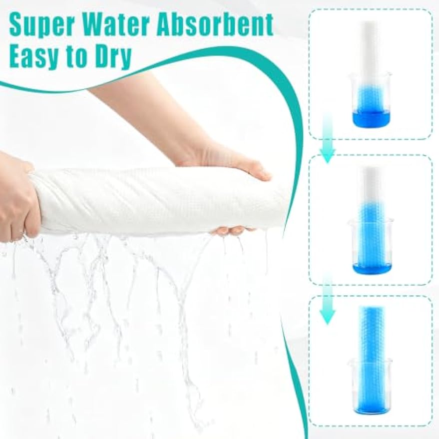 10 Pack Disposable Bath Towels 55''X27.5'', Ultra Soft Travel Towels | Individually Wrapped Large Absorbent Towels for Hotel, Business Trip, Camping, Swimming, Spa, Sauna and Pet Care