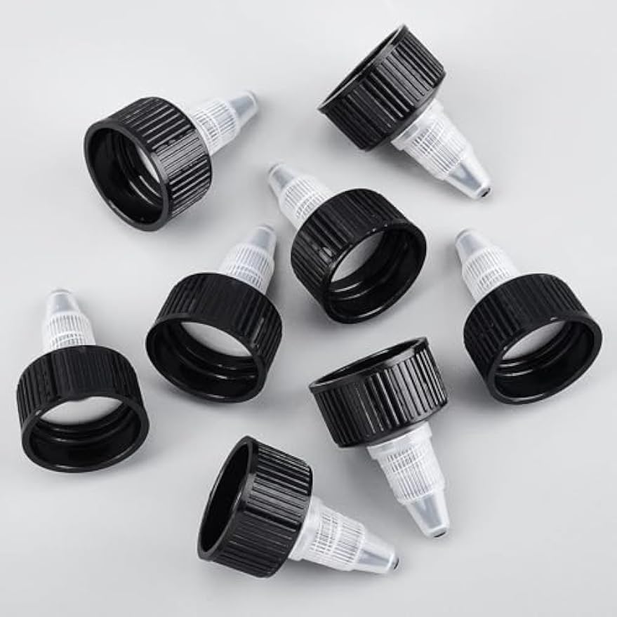 OLYCRAFT 36pcs Squeeze Bottle Cap 24/410 Natural Twist Top Caps Black Replacement Caps Twist Top Cap Bottle Dispensing Lid Bottles Lid Replacement Caps for Squeeze Glue Bottles Dispensing Lids
