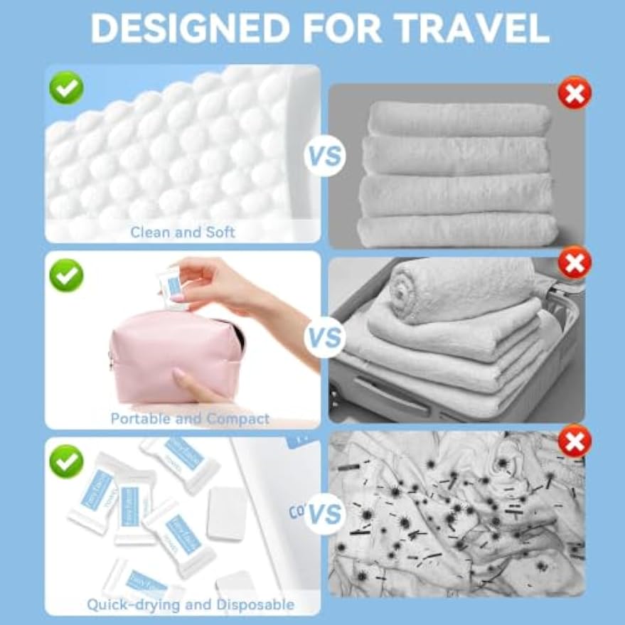 Compressed Towels Tablets (11.8" x11") 50 PCS Disposable Face Towel | Compressed Washcloths for Travel, Soft Compressed Face Towel with Waterproof Case for Daily Use & Camping Essentials