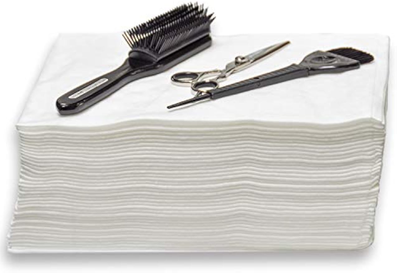 DAVELEN Essential Disposable Hair Towel for Women, 100 Pack 32 inch X 16 inch, Super Absorbent Quick Dry Hair for Drying Curly, Long & Thick Hair (White) (100)