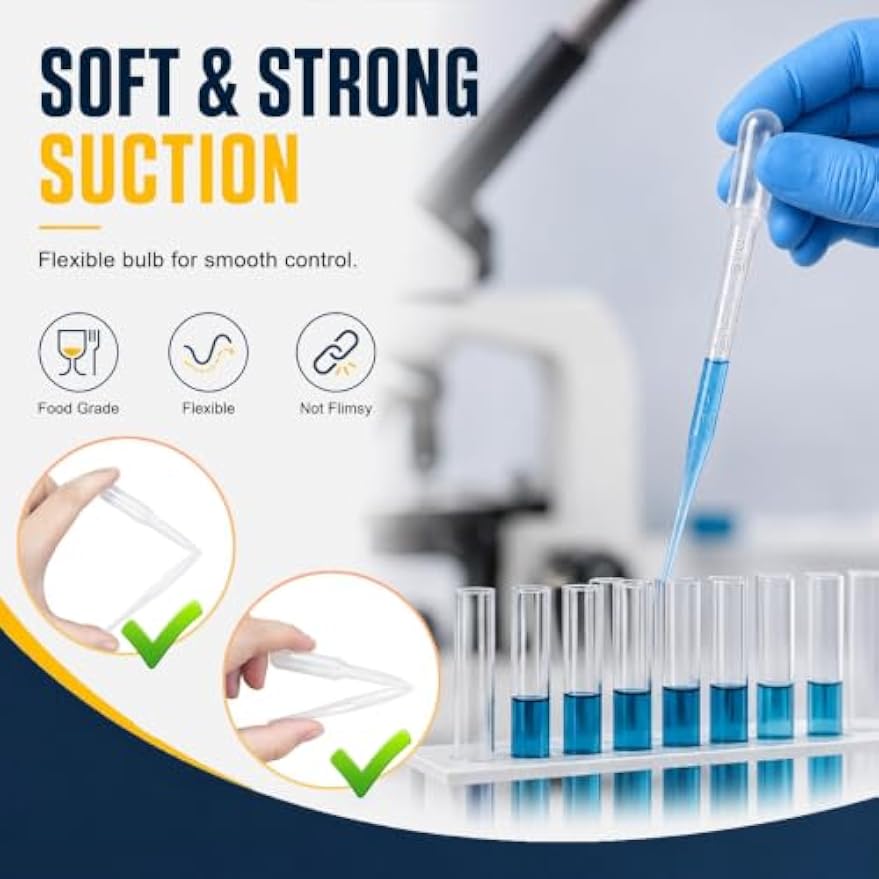 moveland 25PCS 3ML Plastic Dropper Pipettes for Essential Oils, Home Use | Calibrated Clear Scale, Soft & Flexible, Food-Grade Plastic, Disposable, No Cross-Contamination for Science Class, Lab, DIY