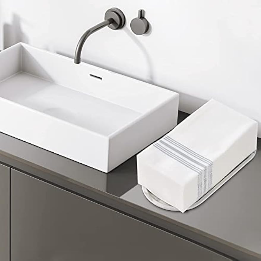 Vplus 150 PACK Guest Towels Disposable Bathroom Napkins, Silver | Soft, and Absorbent, Disposable Paper Hand Towel, Ideal for Dinners, Kitchen, Parties, Weddings, Christmas Party