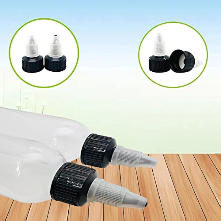 4 Pcs 5oz Dispensing Bottles, Plastic Squeeze Bottles with Twist Top Cap