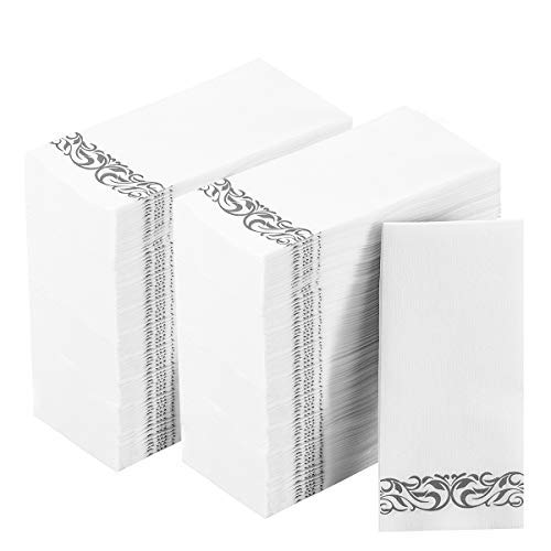 200 Pack Disposable Guest Towels Soft and Absorbent Linen Feel Paper Hand Towels Decorative Bathroom Hand Napkins for Kitchen, Parties, Weddings,Halloween