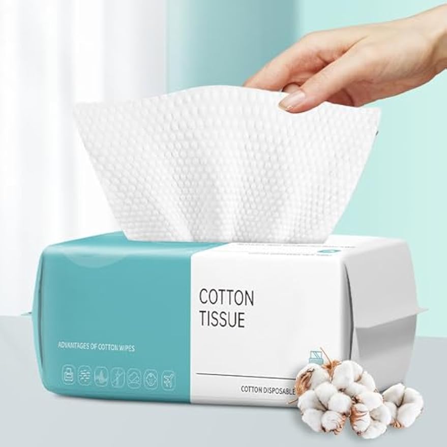 100 Count Disposable Face Towels, Thickened Disposable Washcloths, 1 Pack | Ultra Thick & Lint-Free Facial Tissue, Wet & Dry Use, Ideal for All Skin, Daily Skincare & Makeup Removal