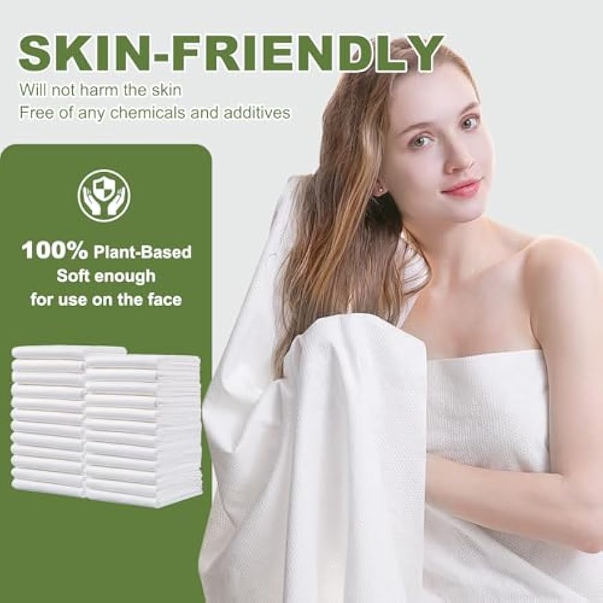 Disposable Bath Towels, 25 Pcs 55" x 27.5" Ultra Soft, Quick Dry Disposable Body Towels, Portable Travel Towel for Hotel Camping Beach Swimming Gym Sauna Spa, Personal Care Pet Towels