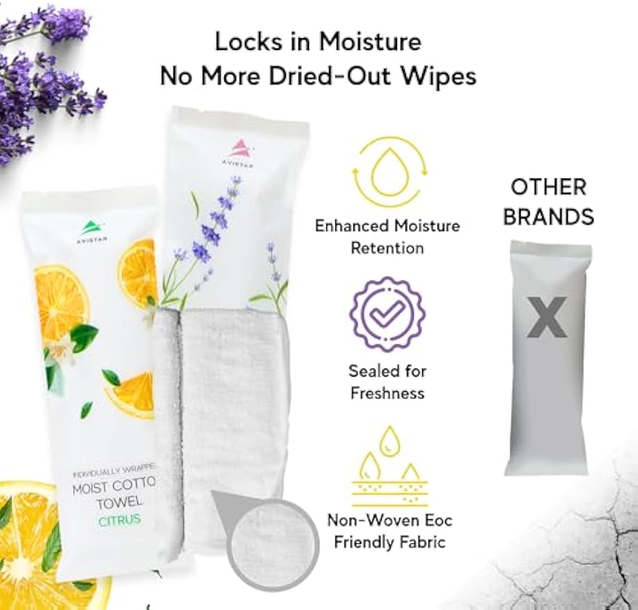 60 Hot or Cold Wrapped Moist Towels – 9'' x 9" Moist Towelettes Individually Wrapped Scented Disposable Face & Hand – Pre-Moistened Hand Wipes Soft Refreshing for Travel, Spa, Restaurant - Mixed