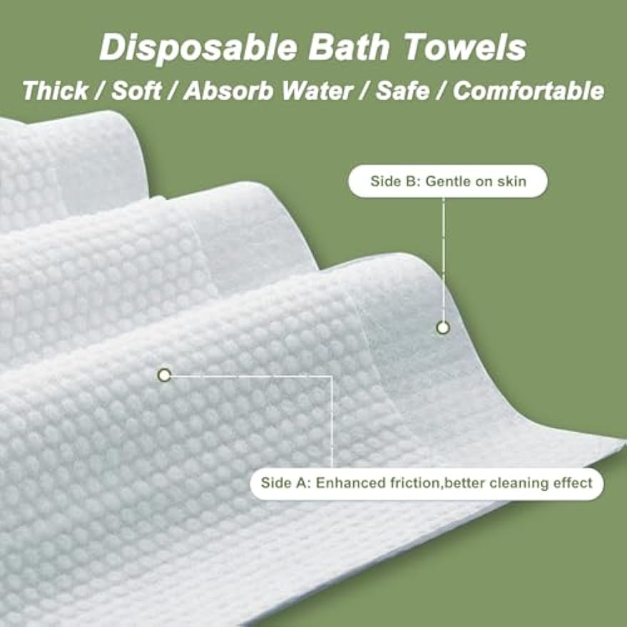 Disposable Bath Towels, 25 Pcs 55" x 27.5" Ultra Soft, Quick Dry Disposable Body Towels, Portable Travel Towel for Hotel Camping Beach Swimming Gym Sauna Spa, Personal Care Pet Towels