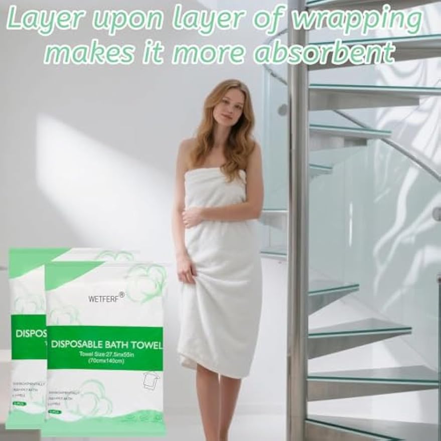 20 Pack Disposable Bath Towels Large 55"x27.5" Thick for Travel